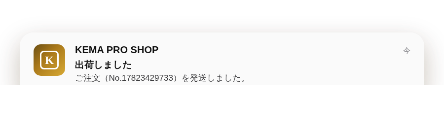 出荷通知の例